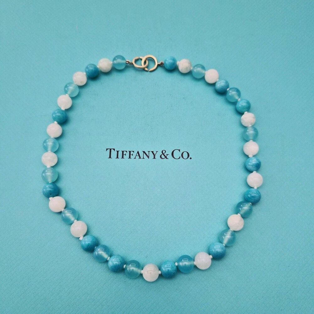 Tiffany & Co. Paloma Picasso Amazonite Moonstone Chalcedony Bracelet Necklace - Picture 2 of 13
